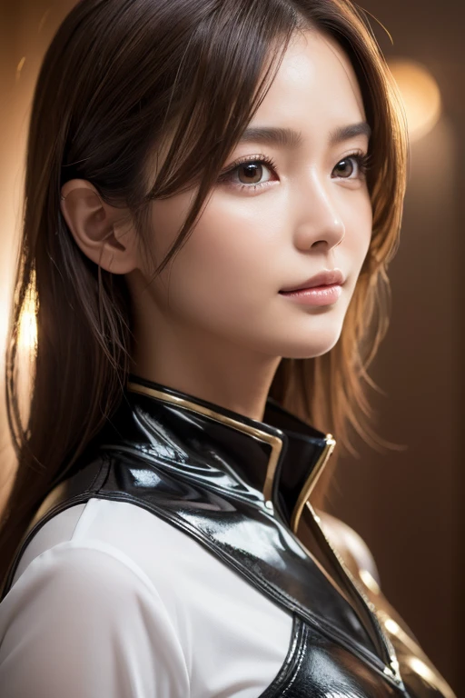 Latex bodysuit、Knee-high boots、Huge 、Long brown hair、Japanese Gravure Idol、Shiny, Oily skin、Glowing Skin、Indoor competition pool、White skin、The beauty of kimono, Body Portrait, 8k, Narrow and beautiful eyes, Dindal effect, masterpiece, 最high quality, high quality, High resolution, Very detailed photos, (Natural skin texture, Fine skin, Hyperrealism, Ultra Sharpness) , Skin with attention to detail, (Very fine, Fine skin texture, Intricate details, Beautiful Face, (Lifelike face), Realistic eyes, Beautiful and detailed eyes, Realistic Skin, Beautiful Skin, surreal, Very detailed, Golden Ratio, Smiling Eyes, ((Night moonlight background)), Body Portrait, , glamorous、 Shiny Bodysuit