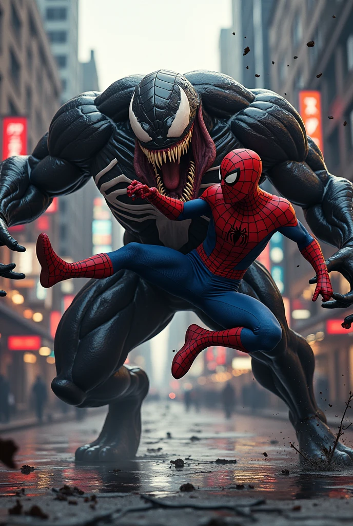VENOM AND SPIDER-MAN ON BUILDINGS IN NEW YORK CITY