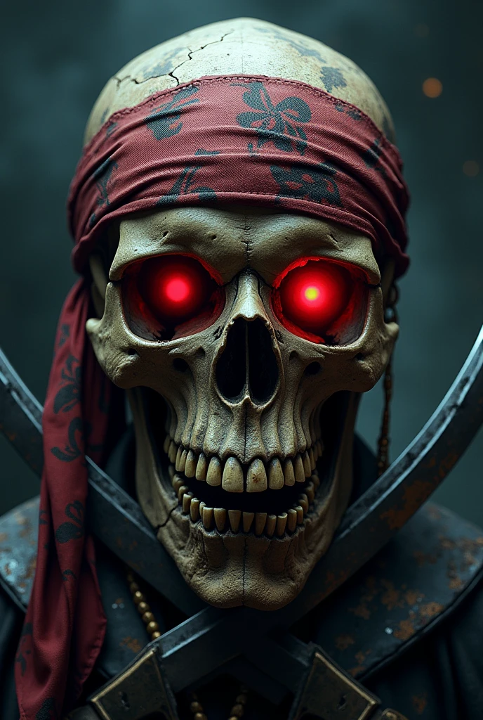 8k, extremely sculpted, cinema lighting, an angry wizard skull with red eyes, (head only)
