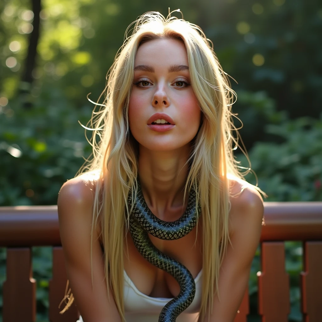 score_9, score_8_up, score_7_up, source_photo, (photography, realistic:1.4), cinematic, depth of field, bokeh, best quality BREAK
1girl, solo, hybrid creature, mutation, dynamic angle, fierce, hybrid flora, fusion of voluptuous blonde woman with plant-like growths, abandoned greenhouse, overgrown foliage, bioluminescent flowers, intense expression, vibrant colors