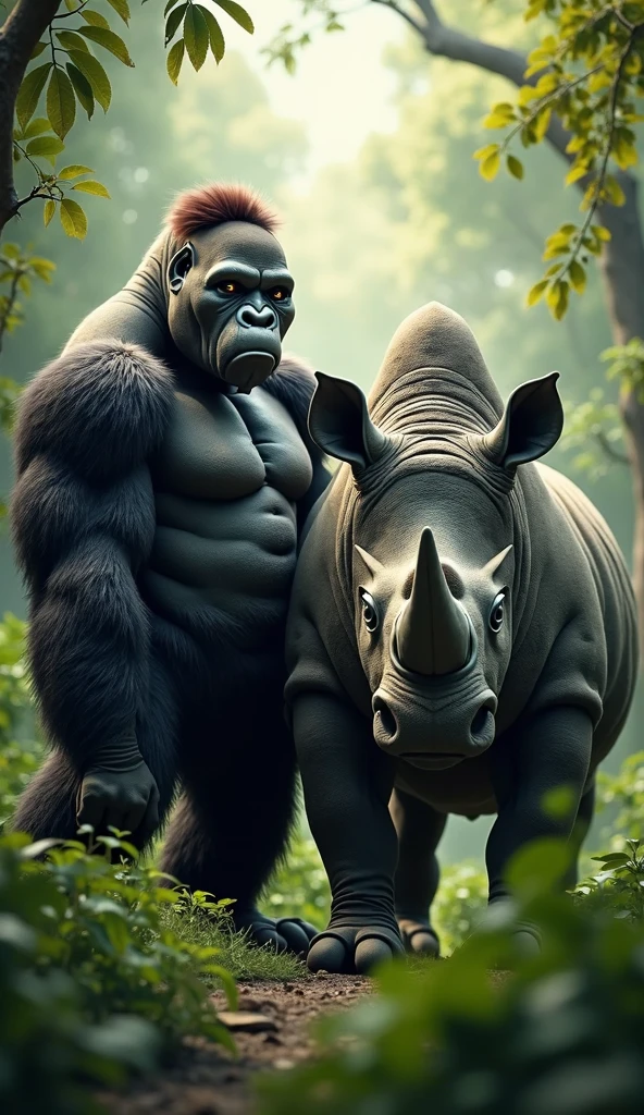 A dinosuchus and a chimpanzee mixed