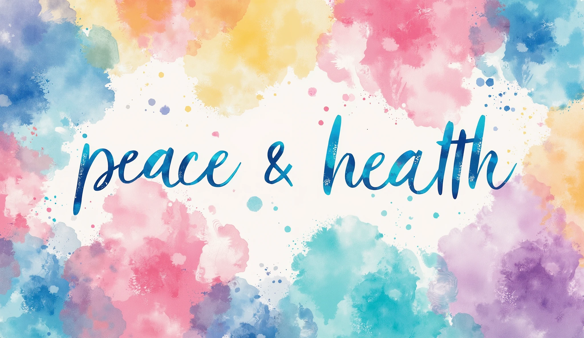 (masterpiece:1.2,EXCEPTIONAL QUALITY  ,Mirror Finish ,  cinematic experience ,  BEST ILLUSTRATION:2.0), Super high resolution,  super detailed  ,8k,16k, wallpaper, wishing wall,("peace and health" Draw the text:2.0),(The background is an abstract soft pattern in hues showing health and peace:1.2),(Watercolor)