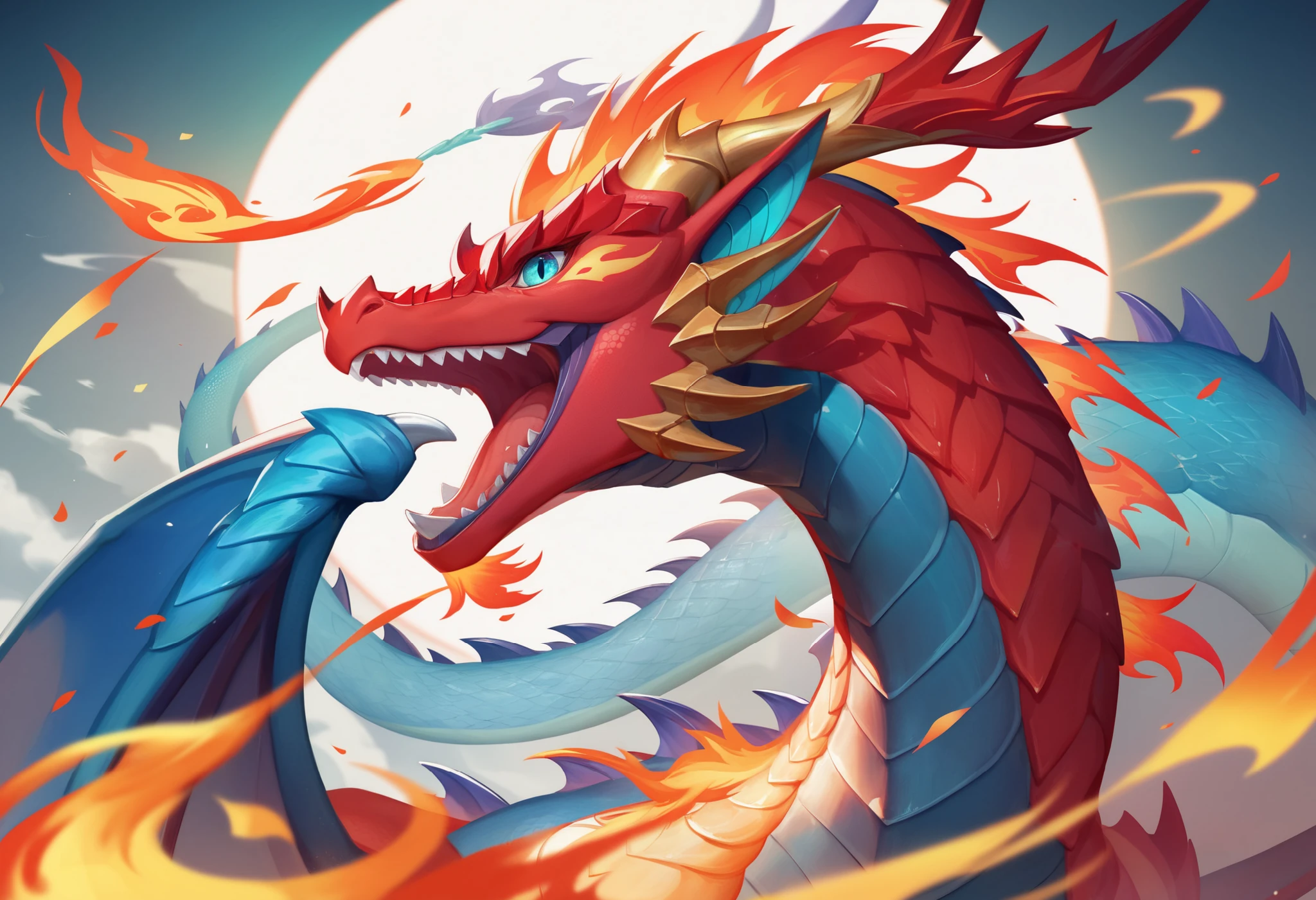 Red fire dragon