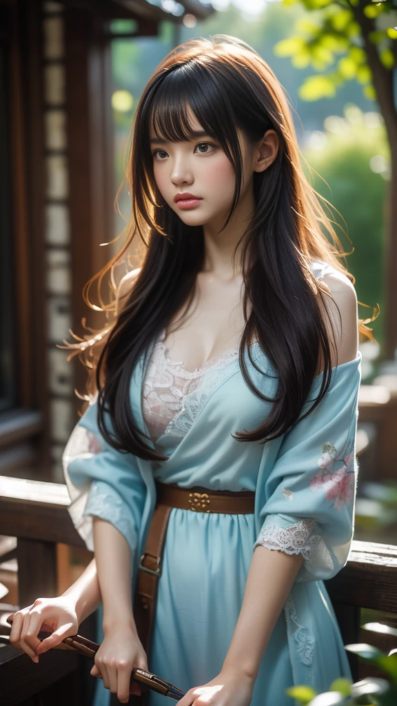 highest quality、4K quality、lean against the wall、Beautiful cleavage、Beautiful Style、tall、Small breasts、Bare buttocks、Small Ass、Shy face、20 year old princess、Bare shouldery skirt is blown up by the wind、ultra detail eye,Shooting from behind、Hakata kimono、Grab the hem of your skirt、nude legs、stick out your tongue and wink