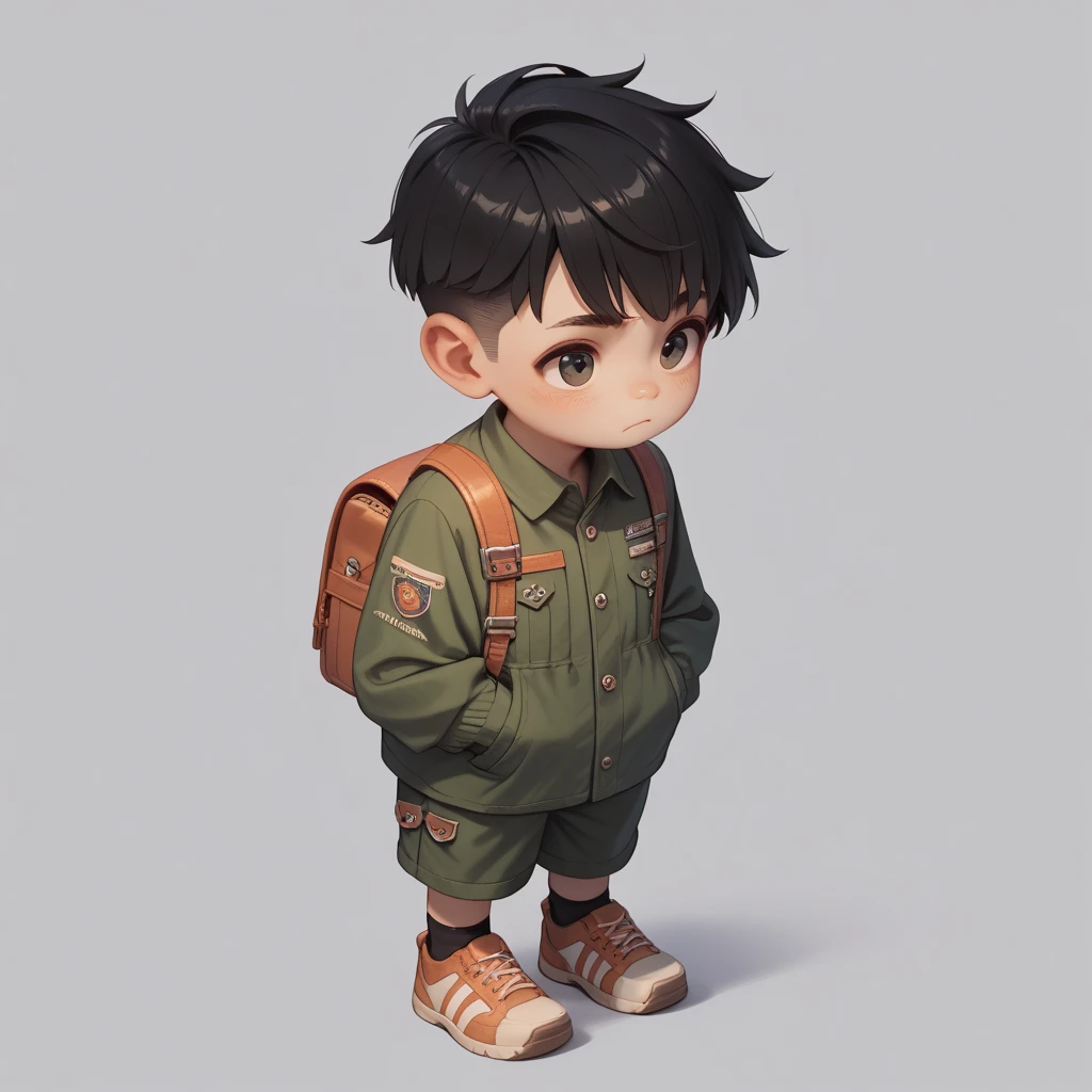 a boy with black hair, child style, ebook illustration --auto --s2