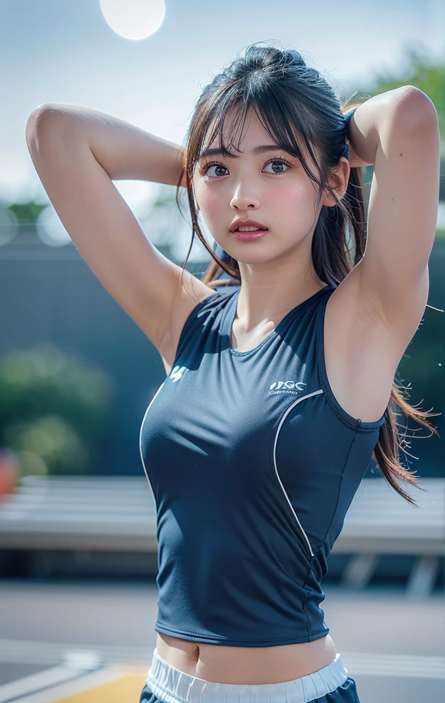 (大きく笑う:1.2),(young woman with stunningly small symmetrical ふace - SeaArt AI