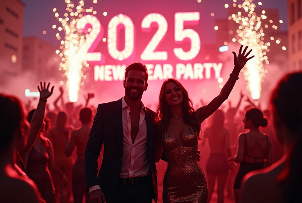 corporate clothes, Happy people dancing, crowd celebration, street setting, suburban environment, night time, street light illumination, multiple balloons floating, cheers, fireworks, (natural skin texture, hyperrealism, soft light, sharp), happiness, full body shot