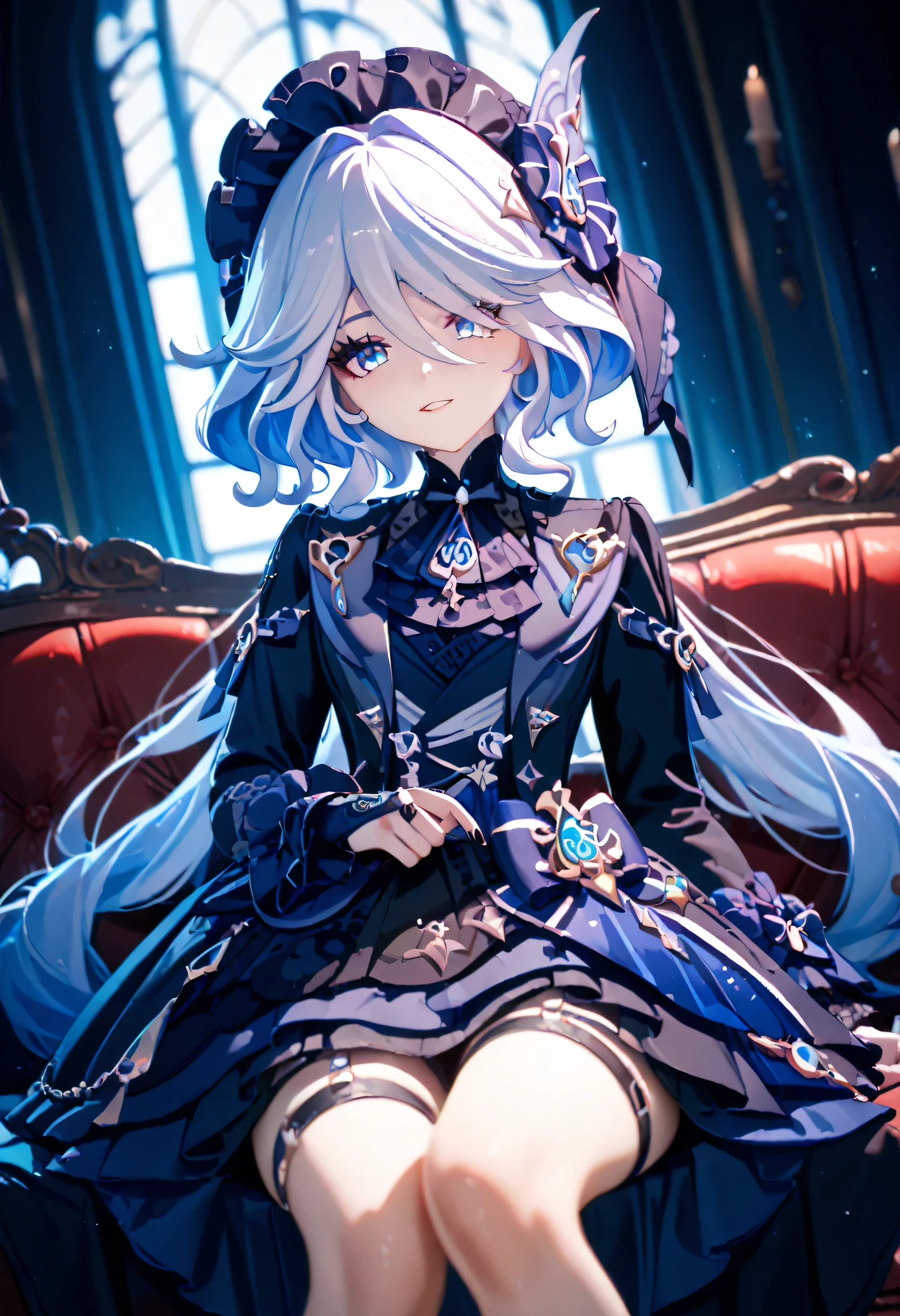 Best quality, top quality, furina, genshin, , ((Gothic ta:1.5))