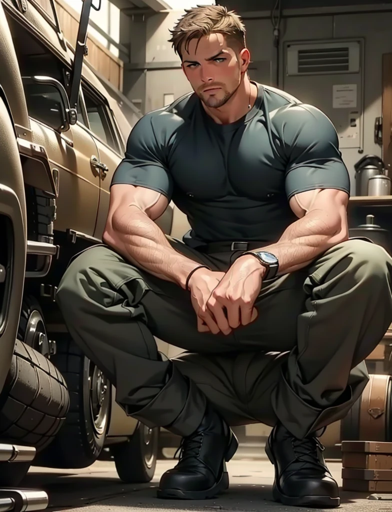 masterpiece, best quality, face, natural eyes, 1man, big feet, black socks, full body, (in suits), large bulge, long legs, looking at viewer, 30 years old, muscled and mature, pilot, pilot in uniform, short haircut, blue eyes, topless, shirtless, open chest, eight-pack abs, sexy,