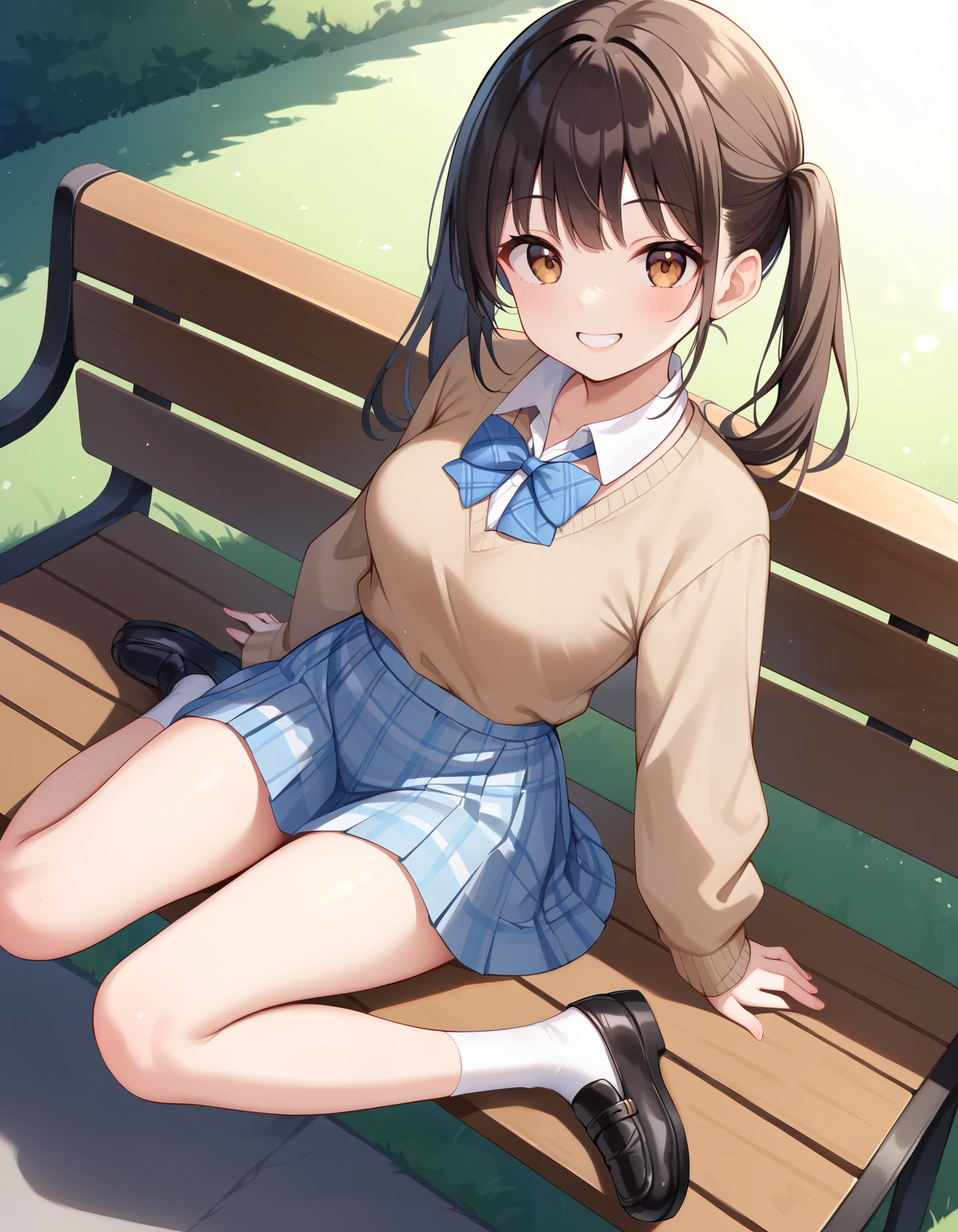 ((anime:1.25)),,((best quality)), ((highly detailed)),(((sketch))) extremely detailed face, beautiful face,((1girl)),((solo)),shiny skin,((full body:1.35)),toyama kasumi, cone hair bun, star hair ornament,nsfw,((serafuku:1.55)),((white sailor:1.25)),((short sleeves:1.15)),(blue ribbon:1.15),((pleated skirt,mini skirt:1.15)) ((skirt lift:1.35)),((blue skirt:1.25)),((huge breasts:1.15)),((pussy:1.35)),outdoors,((looking at)),,((park,bench:1.35)),((sitting:1.35)),((sit on bench:1.35)),,((nose blush:1.25)),(happy,smile:1.15),:o,((navel)),,((white socks)),(knee socks:1.15),BREAK (dark brown footwear:1.15),((spread legs:1.25)),,(arm behind back:1.15)