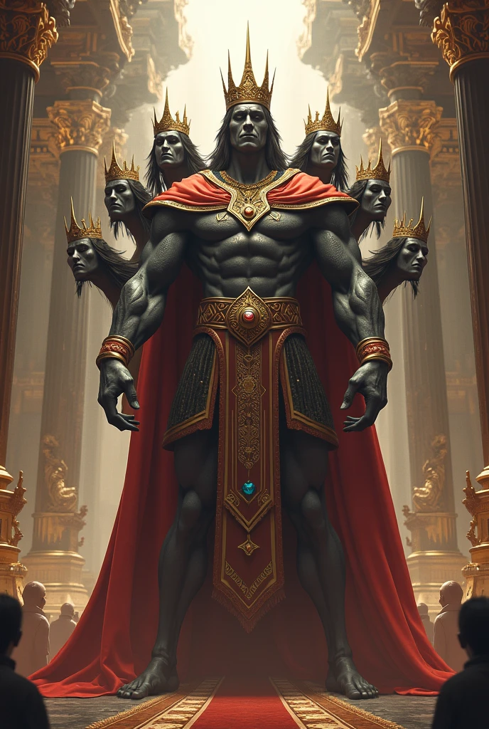 A king ravan having 10 heads 
