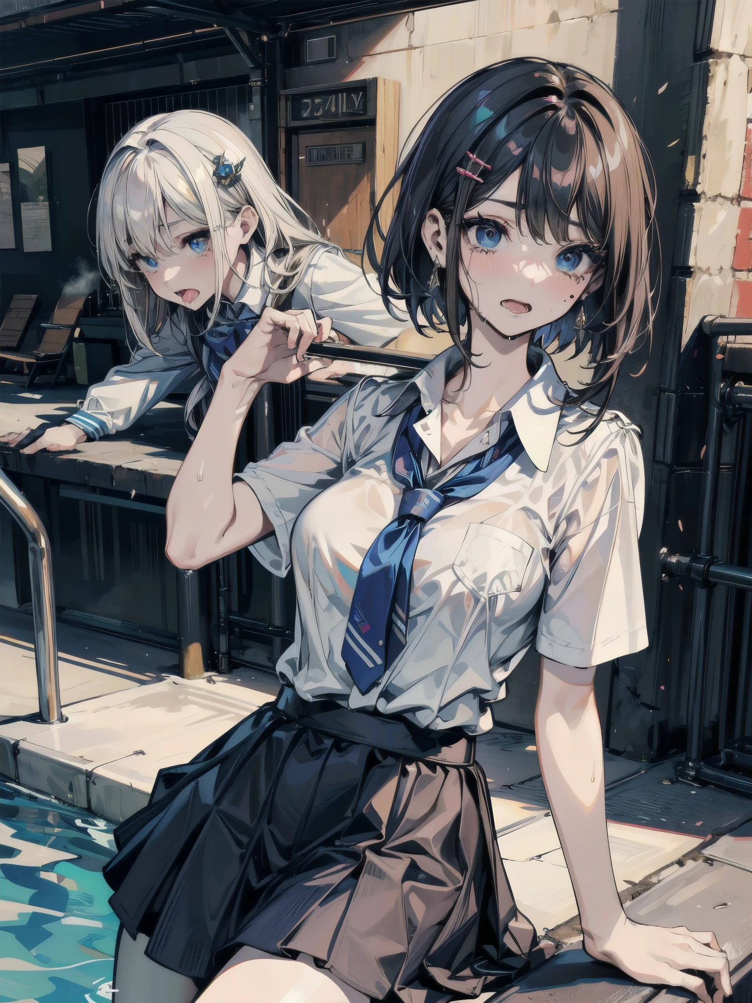 masterpiece,best quality,dutch angle,Ultra detailed,8K,realistic,ultra detailed,highly detailed,physics-based rendering,cinematic lighting,1girls,,naked,crying,pussy, cum,, street,on bench,park,maekawa miku,naked,asuka minato