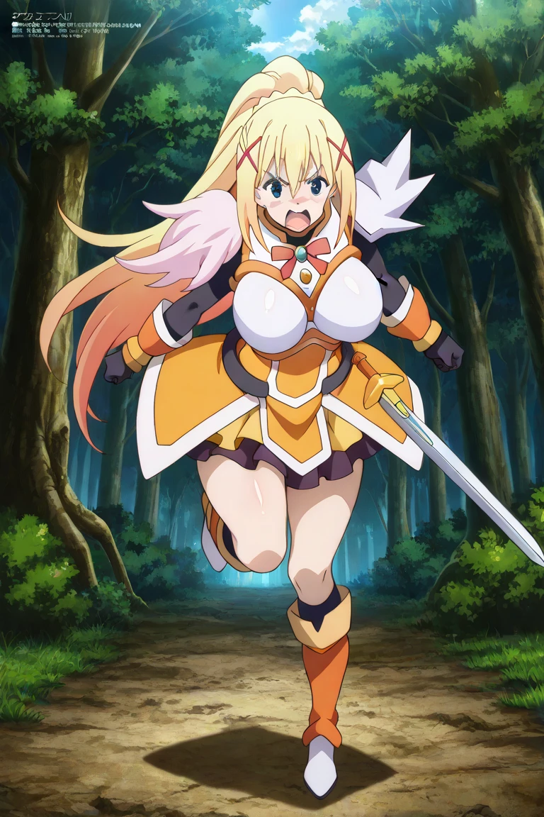 1girl,darkness,konosuba, sexy poses , dress,  fantasy forest,body armour,sword,angry,white armour, skirt white
 ,  Prompt: (huge gigantic super mega hyper:1.4),(biggest round giant massive :1.4), (only one women), source_anime,masterpiece,best quality,highres,absurdres,official art,official style,source_anime,anime screencap,anime coloring,megami magazine,anime,animated,explicit, shiny skin,