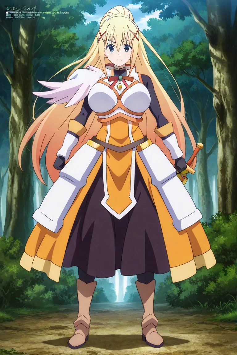 1girl,darkness,konosuba, sexy poses , dress,  fantasy forest,body armour,sword,white armour, skirt white
 ,  Prompt: (huge gigantic super mega hyper:1.4),(biggest round giant massive :1.4), (only one women), source_anime,masterpiece,best quality,highres,absurdres,official art,official style,source_anime,anime screencap,anime coloring,megami magazine,anime,animated,explicit, shiny skin,