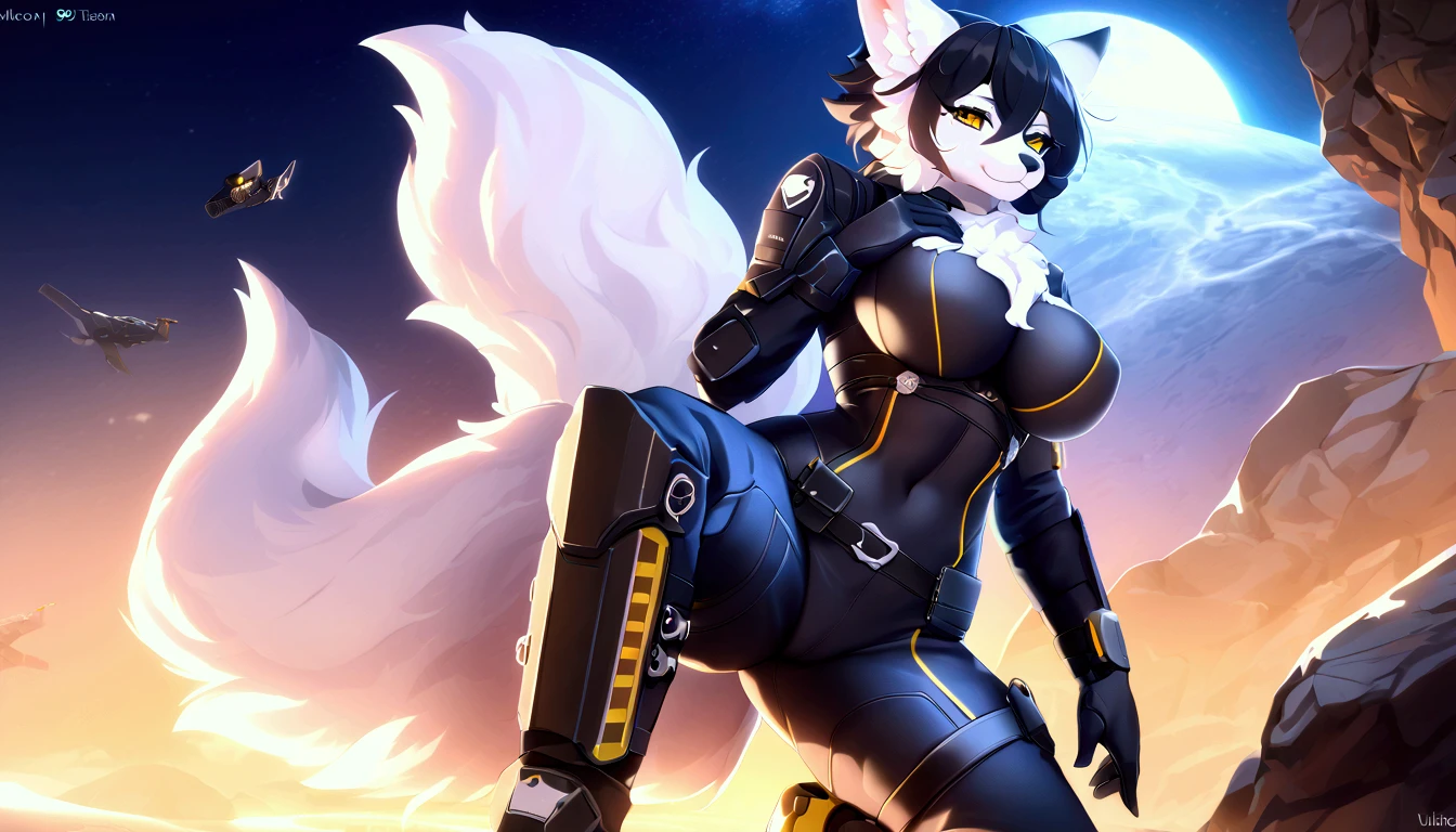 female, adulto jovem, divindade, wolfgirl, peito pequeno, sem underware, muito fofo, tail, Bodysuit, clivagem, muito bonita, nua, fato molhado, cara feliz, bonito sorriso, bigodes de gato