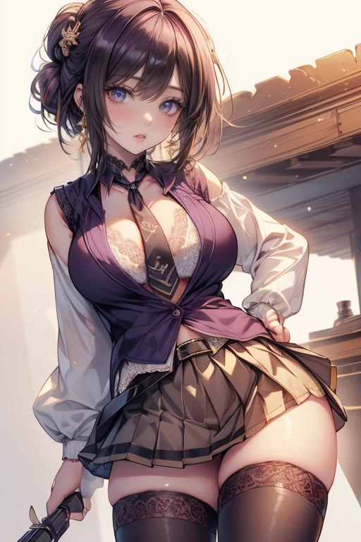 anime styled。illustratio。Fantasia。girl with。eye glass。is in estrus。Colorful clothes。Autumn Mountains。camp。huge tit。flank。pubick hair。teats。barechested。a miniskirt。Shy。Exposed。Spreading legs。