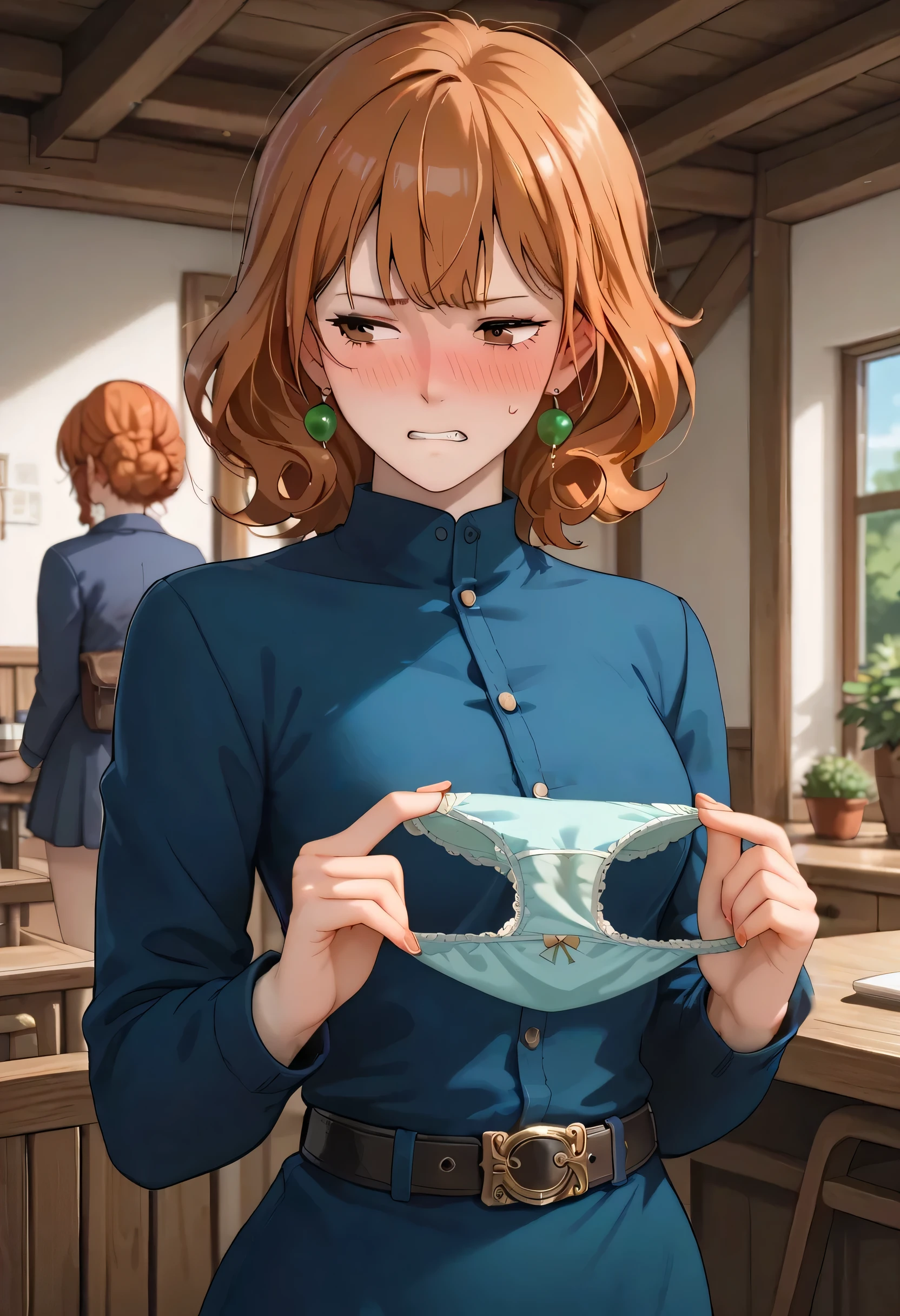 holding green panties hands panties high quality panties Beautiful panties:1.5