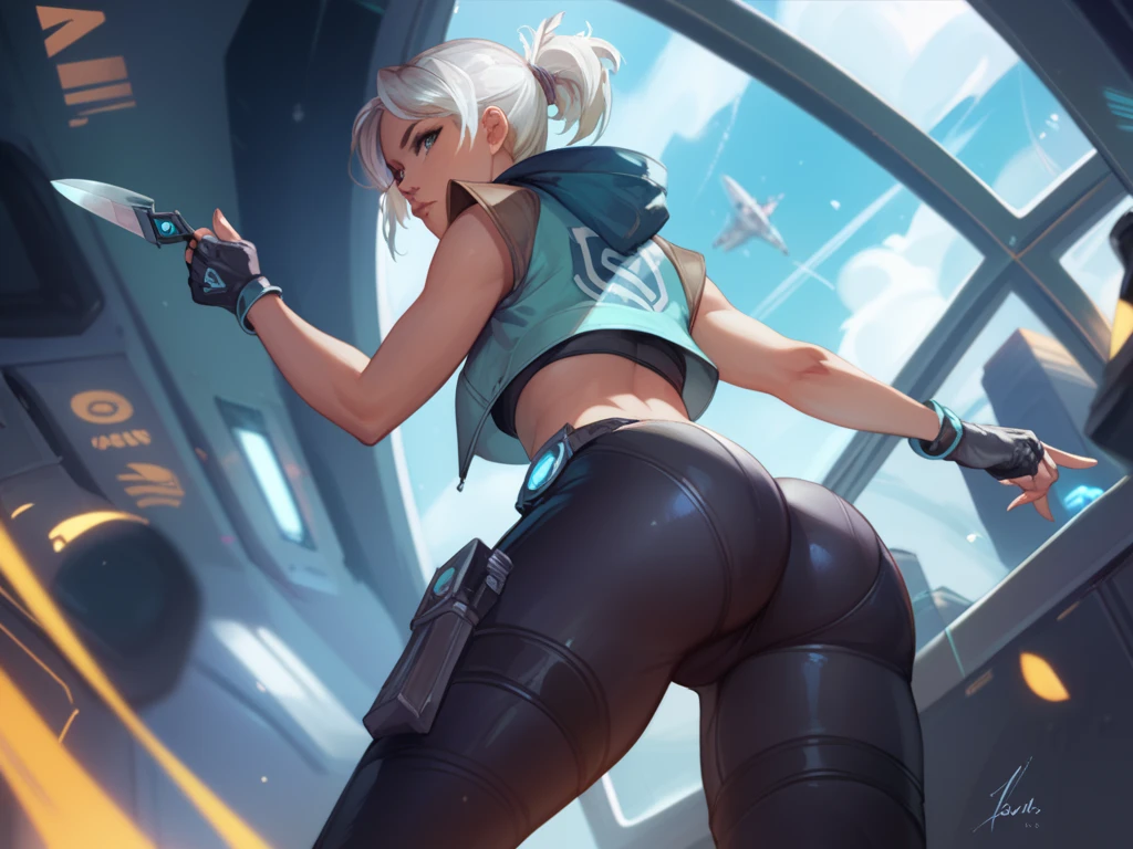 score_9,  score_8_up, score_7_up, source_anime
j37t, bodysuit, cropped jacket, hooded jacket, fingerless gloves,
1girl, solo, intense, throwing knife, science fiction, spacecraft interior
HOT, SEXY, Wide ass, big boobs