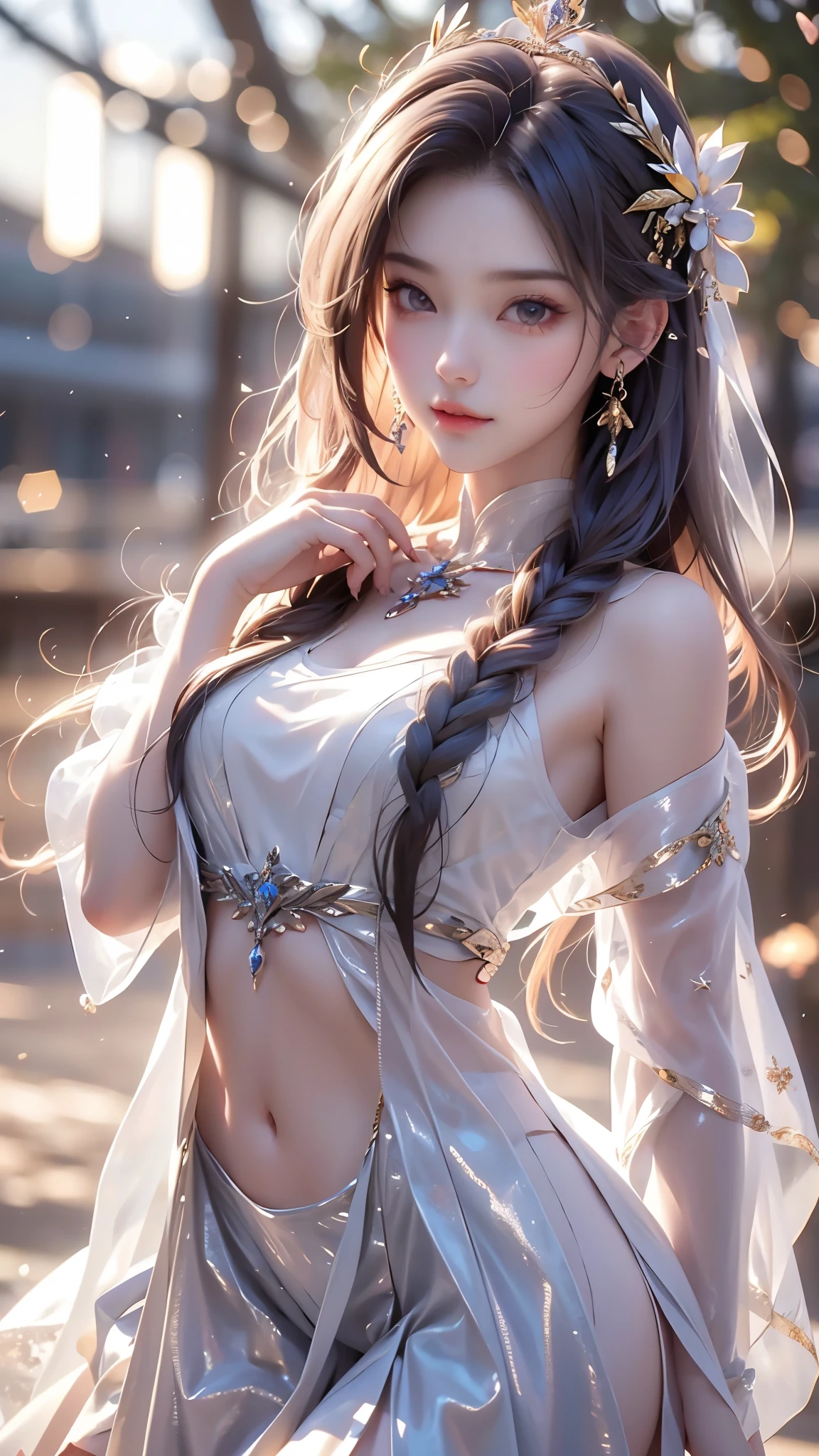 最high quality, masterpiece, 1 girl, Beautiful Face, (Photorealistic photography:1.3), Rim Light, (Skin with attention to detail:1.2), 8k ウルトラHD, Digital SLR, high quality, High resolution, 4K, 8k, Bokeh, Absurd, The optimal ratio is four fingers to one thumb, (Genuine:1.3), Small face, pretty girl, , Middle chest,