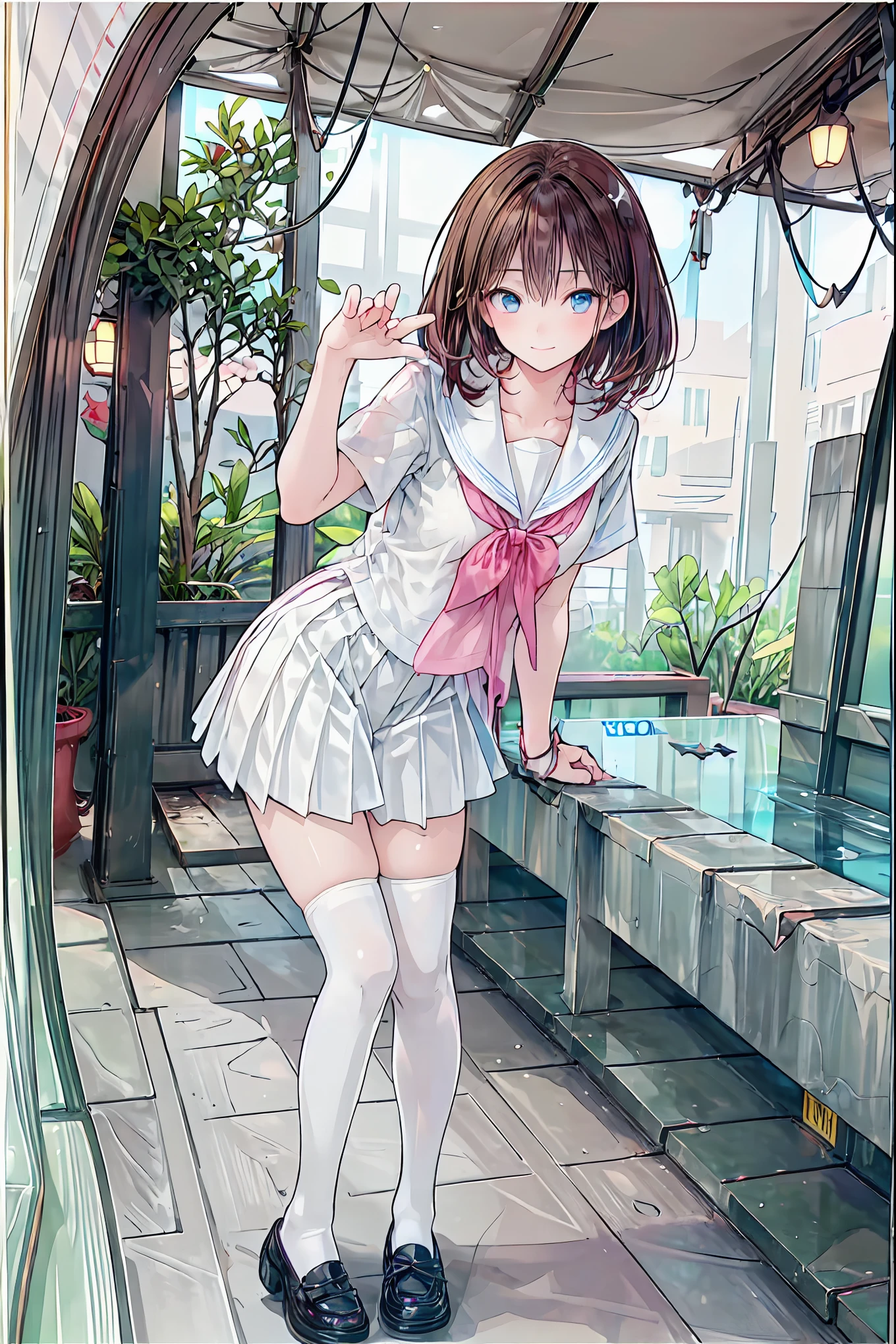(( top quality )), ( very detailed), ( High Leg Cut ), 高いly detailed, 高い-definition raw colbor photos, professional photoshoot, written border depth,, Deep rim , brown hair, shortcuts, messy hair, slender beauty 、Positive Attitude, small breasts, Beautiful Legs, Her enchanting gray-blue eyes shine like stars..,(masterpiece:2.0), ( Top Quality :2.0), (Side View:1.5), ( sexy pose:1.5), ( red face:1.3), ( realistic:1.5), 1 , Precision small handle, embarrassing expression , smile, Very nice girl, innocent face, Young Face, Clear Eyes, 輝く瞳, Small box, Beautiful skin, super resolution , Highest Resolution , Japanese High Student , blazer uniform, (( the above:1.2)), brown hair, shortcuts, tousled hair , short braided hair,Neat, beautiful slender woman ,Correct posture, small breasts, Beautiful Legs, Seductive Gray-Blue Eyes Shine Like Stars,Droopy eyes, brightly colored , beautiful eyes,繊細なsmile, Textured Skin, BEST QUALITY BEST , A Parody of a Gentle and Beautiful Woman , anime style 、