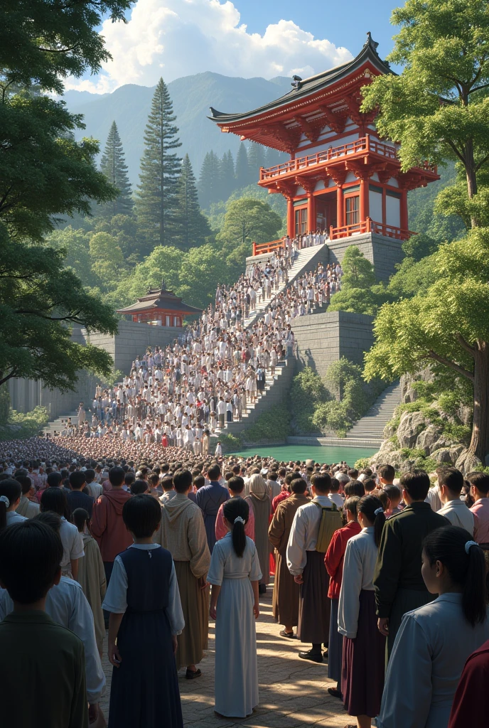 Many people line up to worship at the shrine。first visit of the year to a shrine