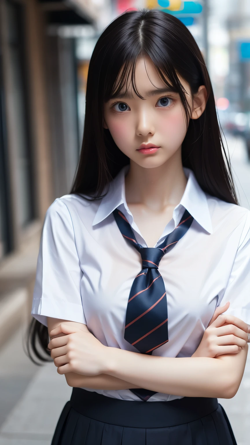 (((32k,high detal,high-detail、masterpiece,Attention to detail,full body Esbian,solo))),Raw photo & realistic atmosphere,beautiful dark blue eyes,Detailed mouth,Glossy lips,Detailed eyebrows,Eyes drawn in detail with soft white skin that shines in every detail、azure eyes,Very beautiful eyes,Detailed lips、Very beautiful face,Very well-formed face、Lifelike face,shiny beautiful lips, Realistic Young Gravure Idol, very beautiful school girl, , Young Sensual Gravure Idol, Young Gravure Idol, Beautiful and cute mature16 year old ,the whole body is wet,dripped out,with a flushed face,Incredibly beautiful, sexy and classy16-year-old girl,semi-long brown shiny hair,Hair is wet,Dripping water,dripping,(Looking at the camera:1.4),(darkness,Very dark,Use a flashlight to illuminate a subject in a pitch-black classroom with no light:1.7),(A sexy,Healthy toned body,High Detail Hi-Vision Hi-Vision Japan HDTVblackHDTVhi-VisionBlack Hi-VisionBlack Hi-Definition Hi-VisionBlack Hi-Definition Hi-Definition Uniform,medium shapely breasts,,Mature body, I'm anxious and about to cry,Moist eyes,cold smile,glareing,The glaring face is also beautiful,High-resolution arm,,high-definition fingers,:1.5),(The chest of the uniform is open,Sitting upright in black and red classy high school girl uniform wearing black pantyhose and sexy legs and lifting skirt in shame:1.7)