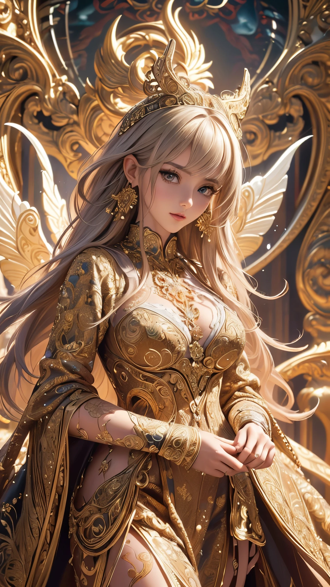 anime sexy girl, (intricate:1.2), ultra detailed candlelight golden filigree, at golden hour, smile, by kazuya takahashi, sakimichan, hajime soryama, murata range, pixiv contest winner, cyberpunk style, digital art, official art, digital painting, decorated poster