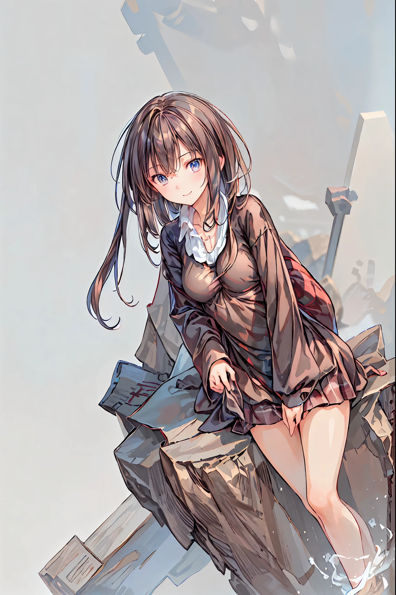 (( Top Quality )), ( very detailed), ( High Leg Cut ), 高いly detailed, high resolution raw color photo , professional photoshoot , Deep rim , brown hair, shortcuts, messy hair, slender beauty ,hole々Positive Attitude, small breasts, Beautiful Legs, Her enchanting gray-blue eyes shine like stars..,(masterpiece:2.0), ( Top Quality :2.0), (Side View:1.5), ( sexy pose:1.5), ( red face:1.3), ( realistic:1.5), 1 , Precision small handle, embarrassing expression , smile, Very nice girl, innocent face, Young Face, Clear Eyes, 輝く瞳, Small box, Beautiful skin, super resolution , Highest Resolution , Japanese High School Student , blazer uniform, (( the above:1.2)), brown hair, shortcuts, tousled hair , short braided hair,Neat, beautiful slender woman ,Correct posture, small breasts, Beautiful Legs, Seductive Gray-Blue Eyes Shine Like Stars,Droopy eyes, brightly colored , beautiful eyes,繊細なsmile, Textured Skin, BEST QUALITY BEST , A Parody of a Gentle and Beautiful Woman , anime style 、