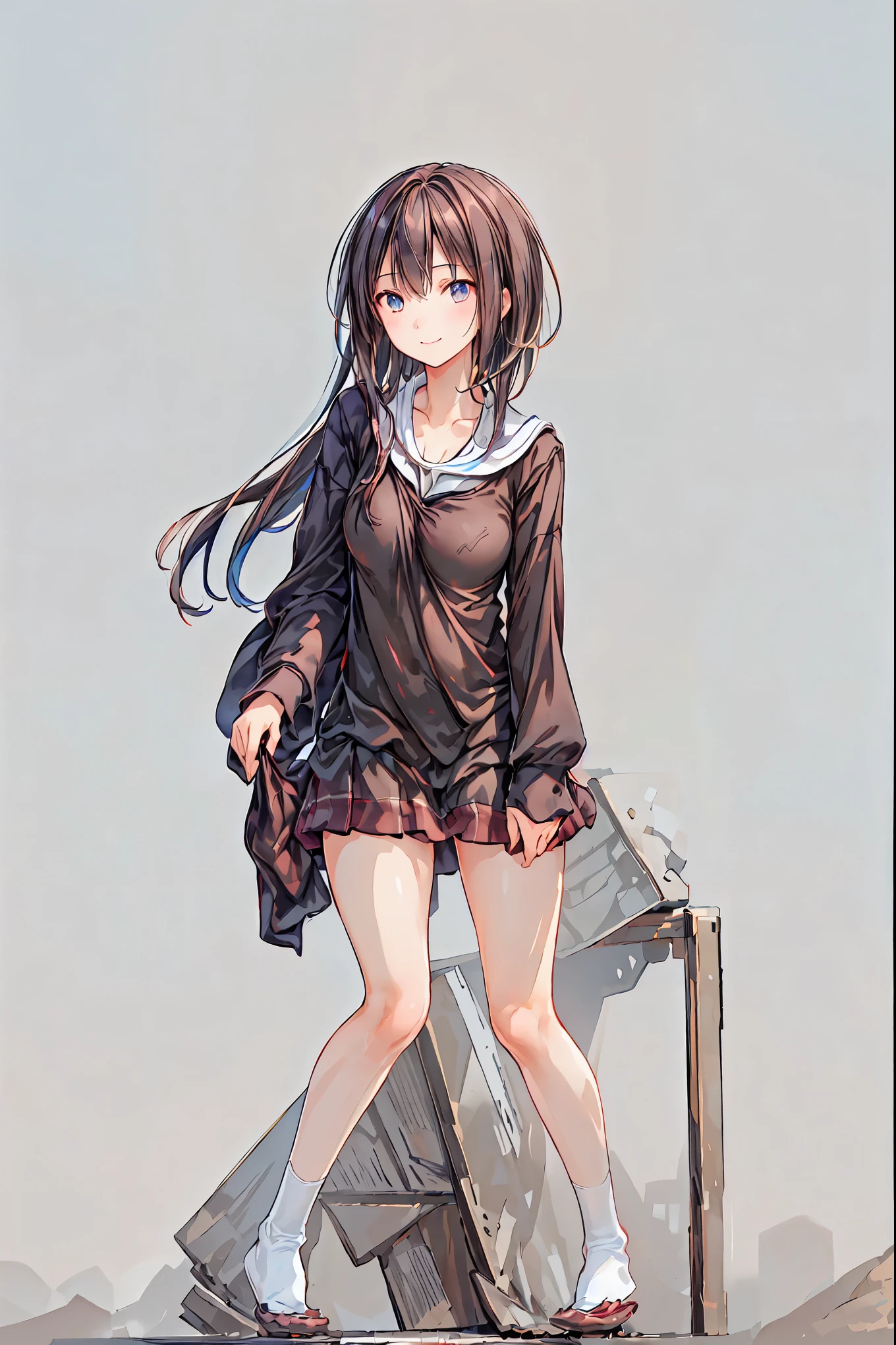 (( Top Quality )), ( very detailed), ( High Leg Cut ), 高いly detailed, high resolution raw color photo , professional photoshoot , Deep rim , brown hair, shortcuts, messy hair, slender beauty ,hole々Positive Attitude, small breasts, Beautiful Legs, Her enchanting gray-blue eyes shine like stars..,(masterpiece:2.0), ( Top Quality :2.0), (Side View:1.5), ( sexy pose:1.5), ( red face:1.3), ( realistic:1.5), 1 , Precision small handle, embarrassing expression , smile, Very nice girl, innocent face, Young Face, Clear Eyes, 輝く瞳, Small box, Beautiful skin, super resolution , Highest Resolution , Japanese High School Student , blazer uniform, (( the above:1.2)), brown hair, shortcuts, tousled hair , short braided hair,Neat, beautiful slender woman ,Correct posture, small breasts, Beautiful Legs, Seductive Gray-Blue Eyes Shine Like Stars,Droopy eyes, brightly colored , beautiful eyes,繊細なsmile, Textured Skin, BEST QUALITY BEST , A Parody of a Gentle and Beautiful Woman , anime style 、