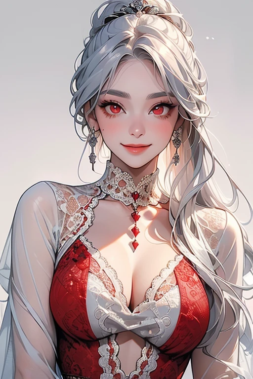 red head and silver hair girls ,