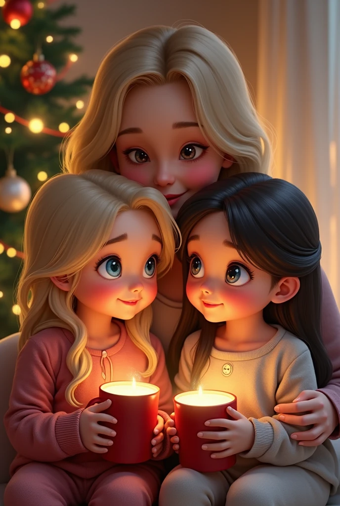 +Obra de arte, melhor qualidade, Super detalhado, uma familia, todos felizes, comemorando o natal, abrindo presentes, aspectos que recorde da epoca natalina