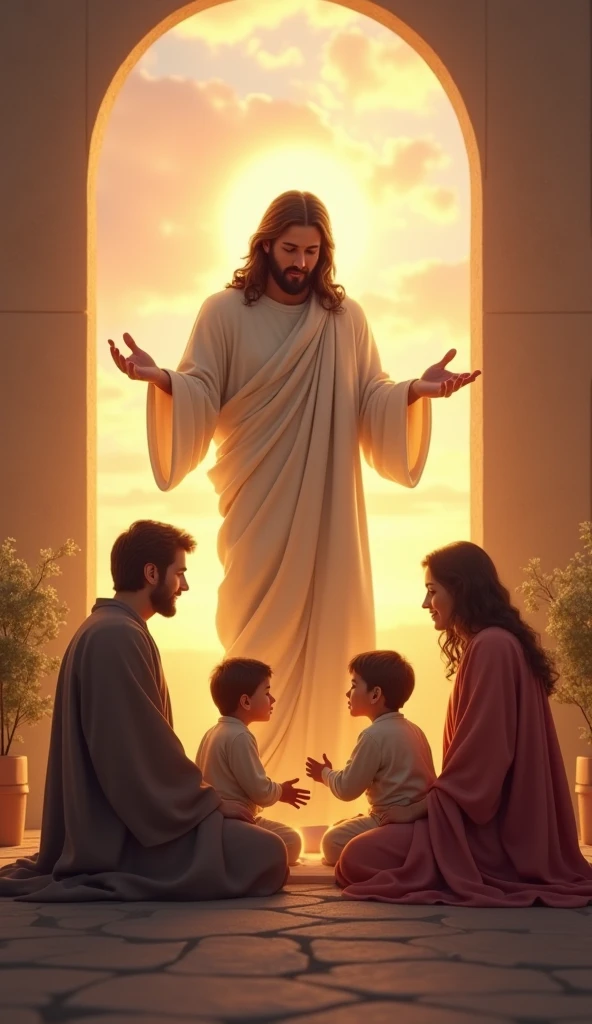 Make a picture of Jesus with open arms blessing your children