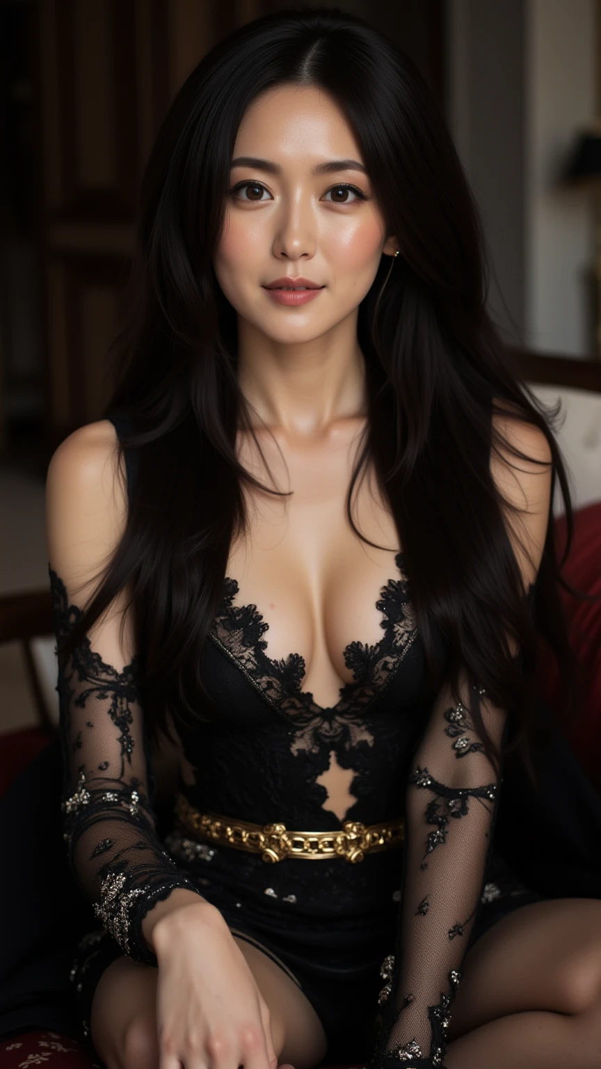(32k:1.5, Highest quality, masterpiece, Ultra-high resolution), Professional camera work:1.6, Very detailedな肌と顔の質感:1.3, Captivating portrait:1.3, Very accurate, Very detailed, 1 adult female, ((Amazing night view from the rooftop, The moonlight at night illuminates my body)), (Satin Nightgown:0.5), Incredibly slim body, Fair skin, elegant, Expressions of sadness, (Big eyes that exude beautiful eroticism:0.8, Sad expression:1.0, I love you with all my heart:0.8, Please open your mouth a little, lipstick, Feel the beautiful eroticism:0.8), (Wet dark brown medium length hair), Sensual sitting position, Candles, The chest is medium, Earrings, necklace, bracelet, (romantic, dramatic, mysterious), The object of admiration, Artistic, Innovative, healthy, Tilt, ((Adult charm, Feminine charm, Hair blowing in the wind))