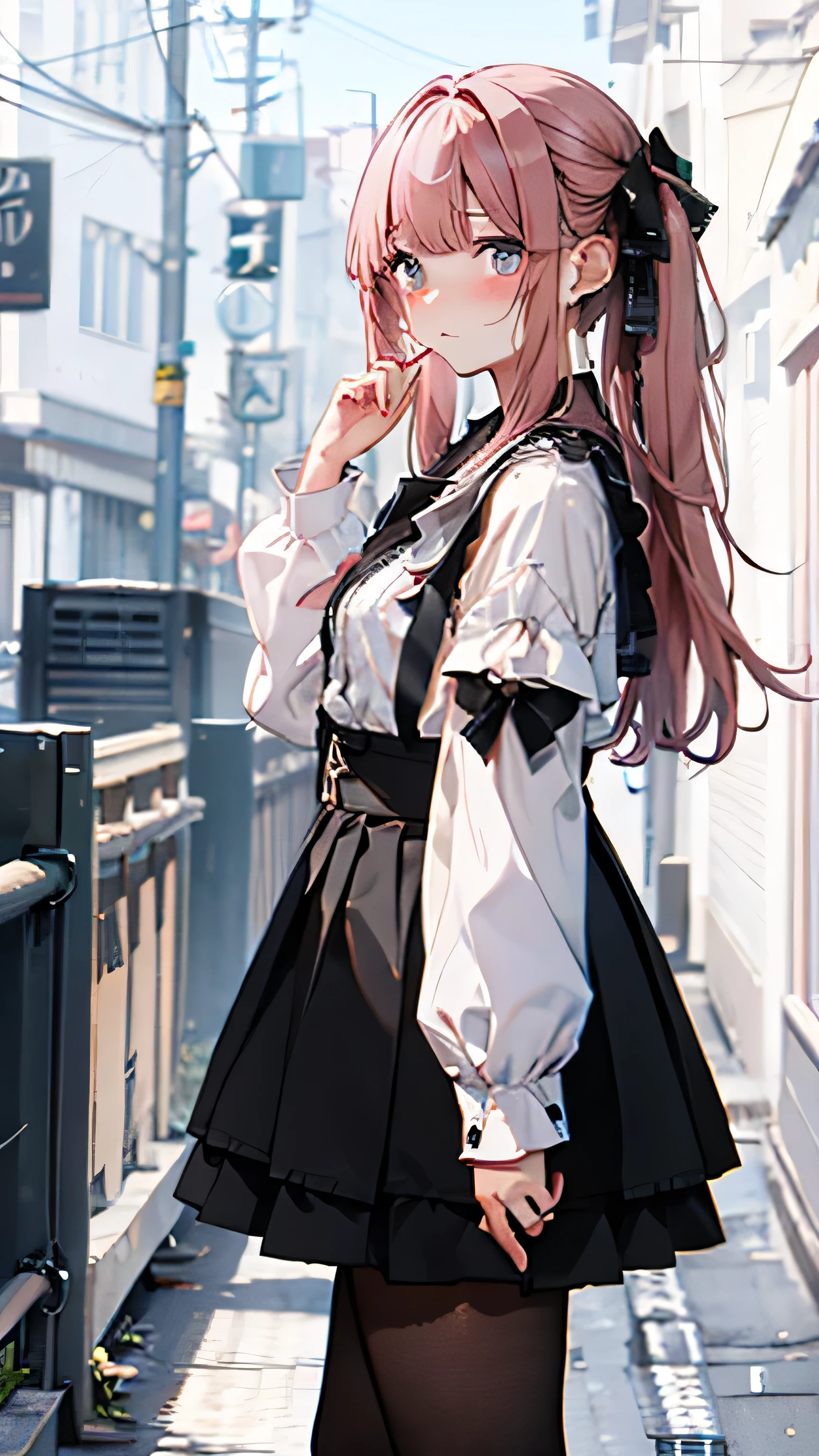 (( best quality)), ((master piece)), ( Ultra Details),
 Earth system、pink hair, long hair,Blunt bangs
BREAK ad,Thin-lipped frown,closed mouth,standing,full body,from side,
BREAK
watery eyes、tearful
BREAK
no background
