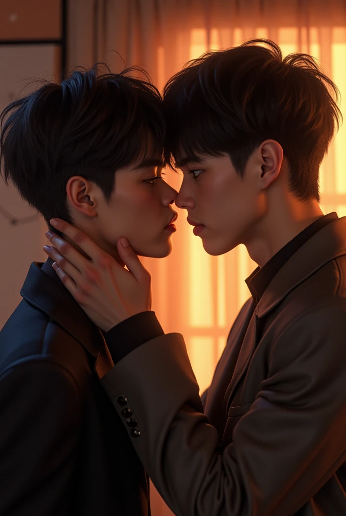 Jungkook and Taehyung kissing on stage
