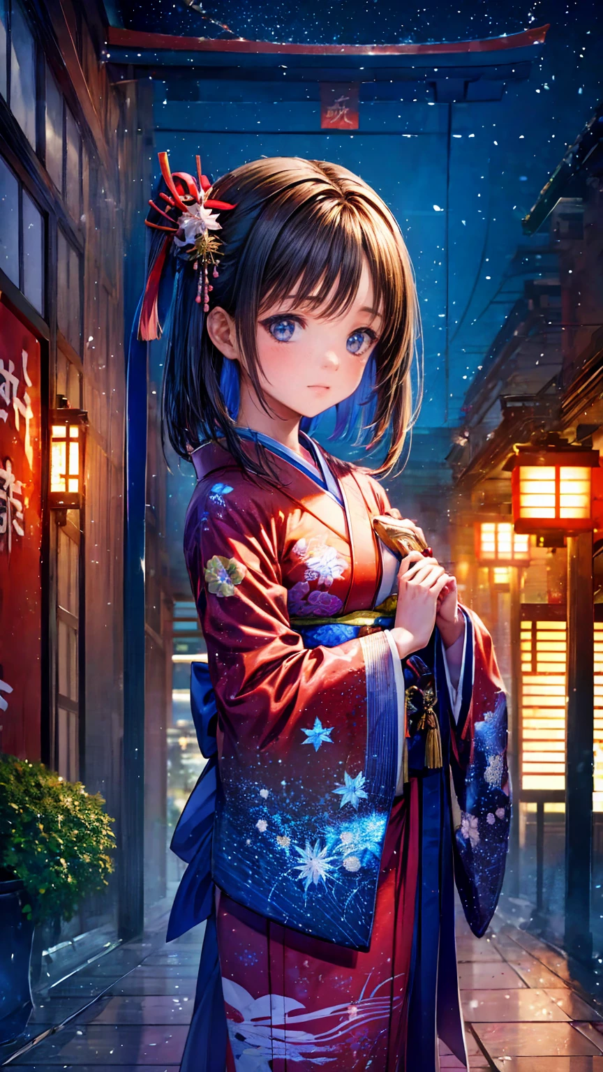 日本の new year party、New Year's party、 Japanese New Year、Long-sleeved kimono、Very beautiful girl、banquet、New Year's party/New Year's Eve party/ new year party
