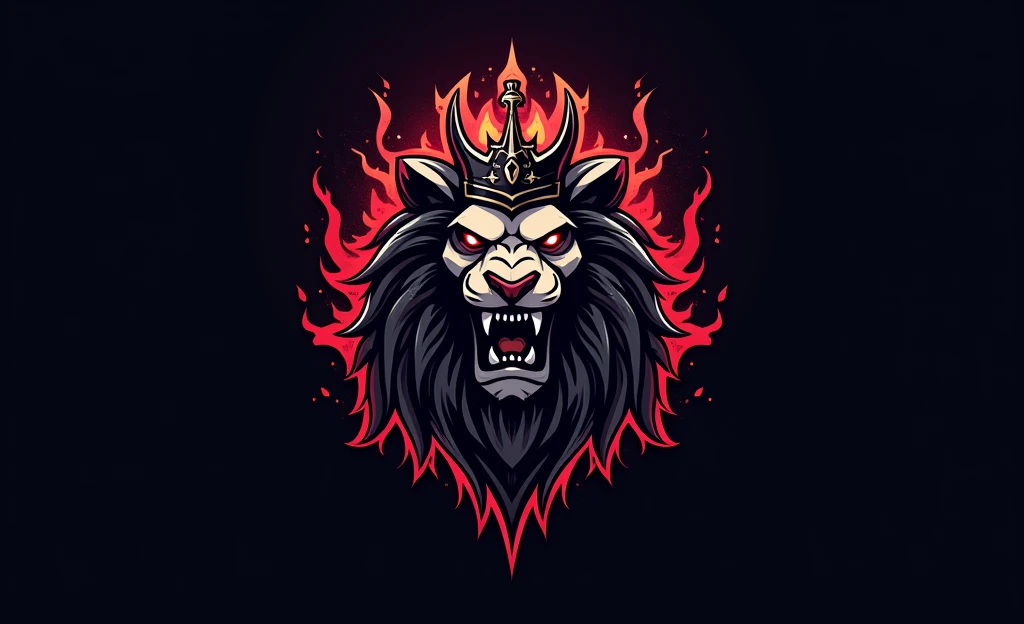 GNK logo sports with red and black color in ring and fire Dragon on background logo with crown on top with eye dragon fire
