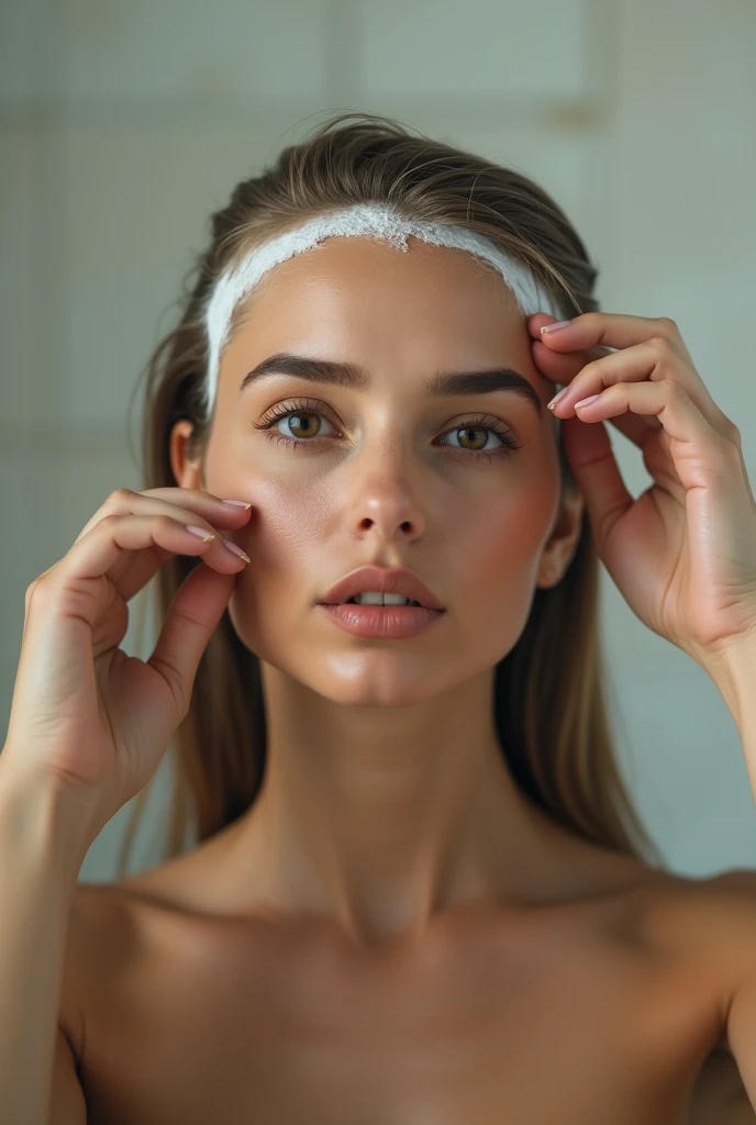 studio light, raw photography, (((very nice portrait))), (very nice portrait))), 1 45 year old man, facial cleansing session in spa with a facial mask lying on a table, medium shot, ((Natural Brown Hair with Shortcuts)), [Brown eyes],A friendly smile stares into the camera, ((Masterpiece, Best Quality, ultra detail, movie lighting, intricate details, High Definition, 8k, Very detailed)), detailed background, 8K uhd, Digital SLR Cameras, soft lighting, high quality, film grain, Fujifilm XT3, shallow depth of field, natural light, Perfect face, raw skin,




