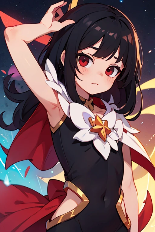 Black-haired and red-eyed star guardian