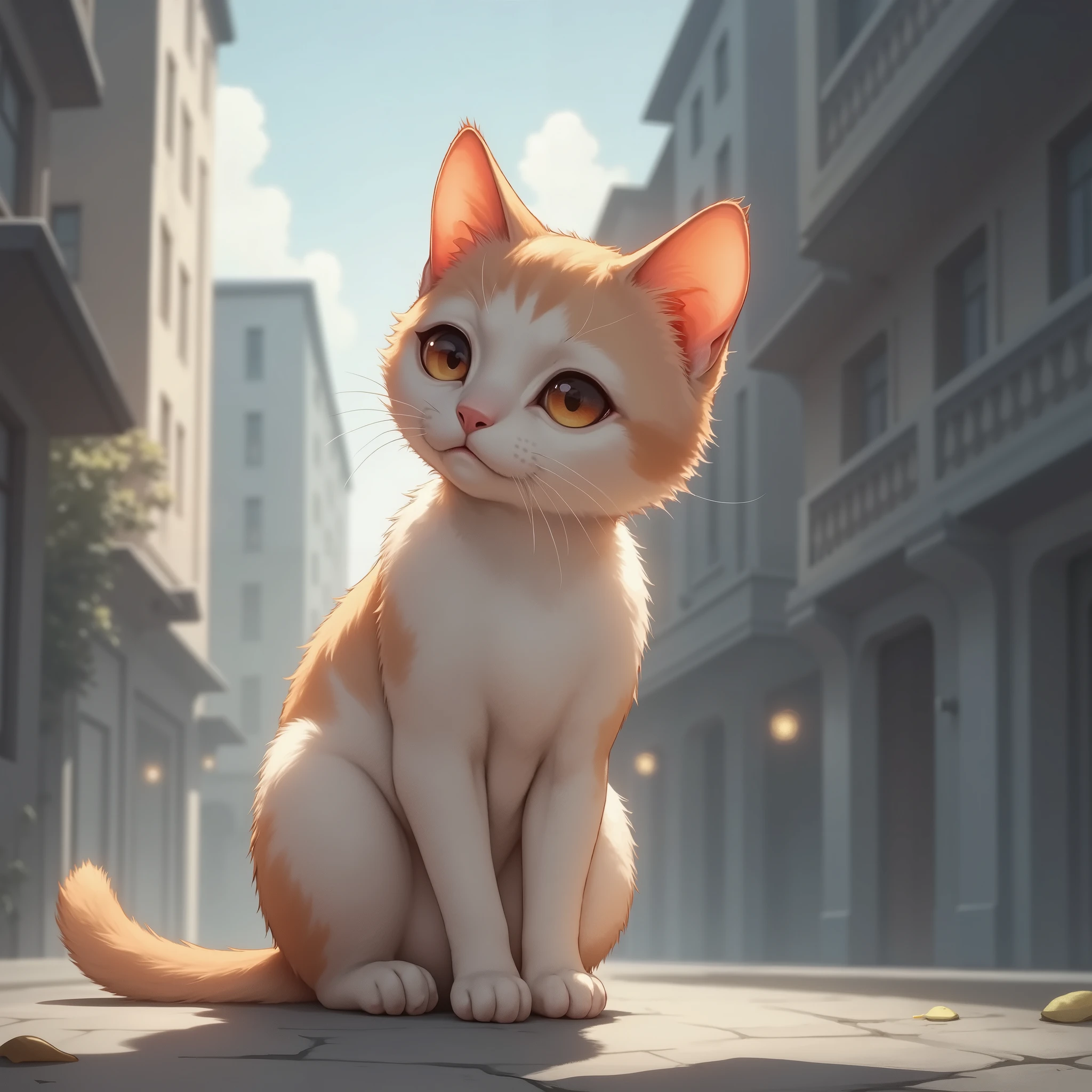 psanime, a stray cat on street