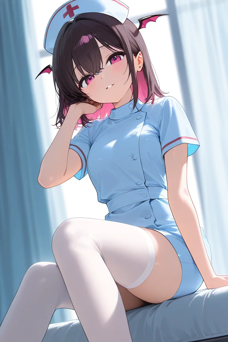  succubus 　 knee-high　Black nurse uniform　