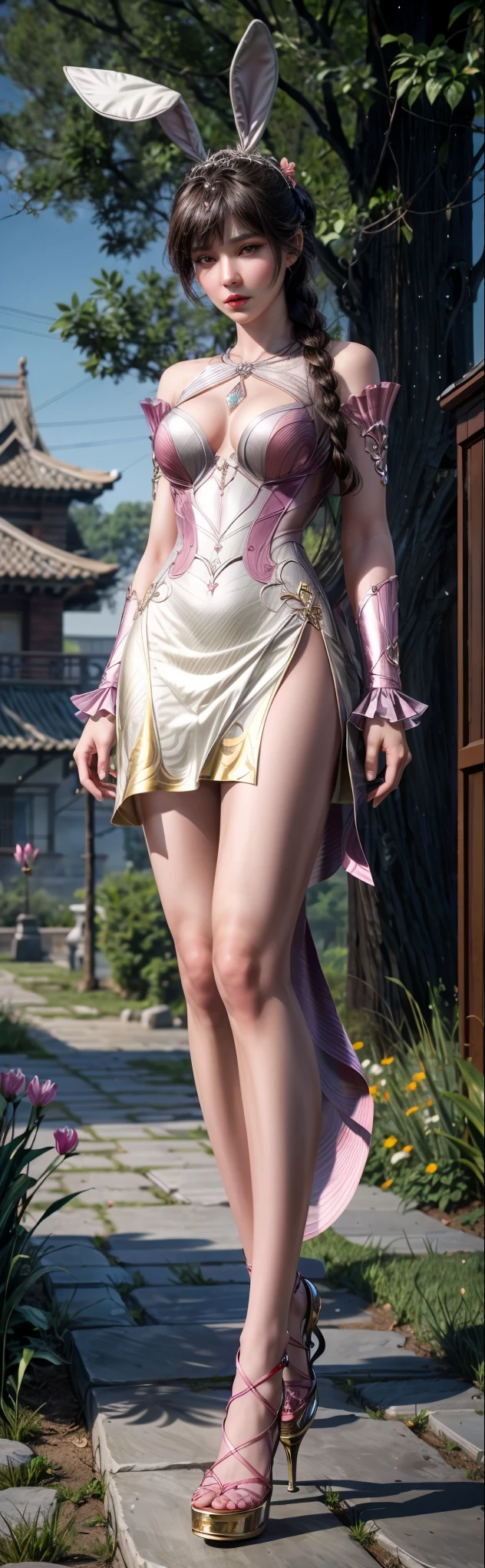 ((Biologically correct number of limbs))、(( Full body illustration from toes to face))、4K、masterpiece、((The eyes are delicately painted、Facial details、Focus on the face))、((Symmetrical, Balanced facial features))、Beautiful woman、Outstanding style、Beautiful clavicle、Beautiful legs、beautiful hands、slim body、(shirt、skirt、barefoot)、look up、High Angle、Background is night city、((Walking posture))