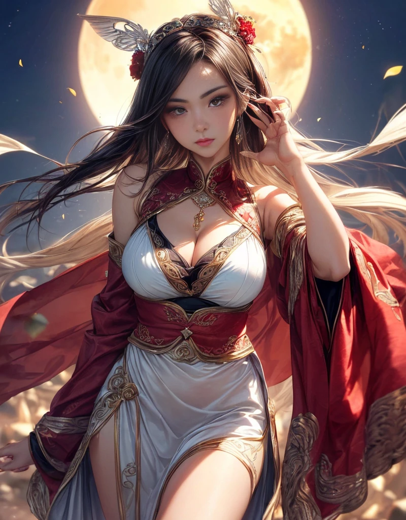 I would like a Japanese woman to create an image of a Japanese god on her back. I want you to pay attention to detail. I'm a professional graphic designer. High quality CG. Full body