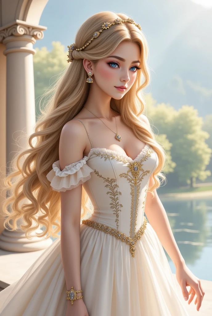 (masterpiece,  top quality :1.2),  1 girl, Alone , European Princess ,  Anime digital art style