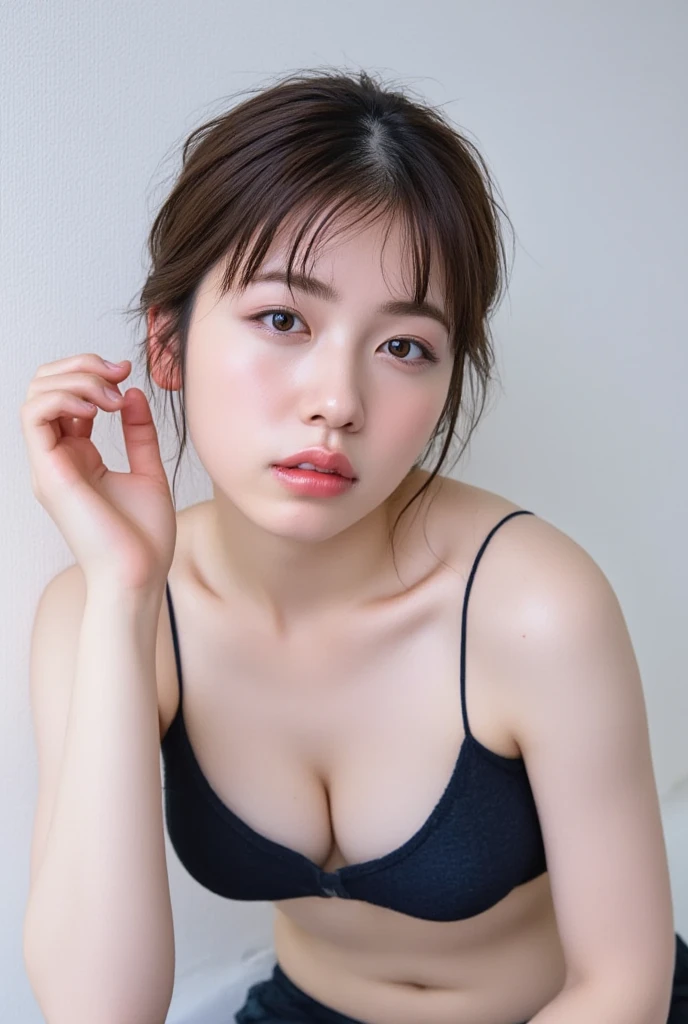 ((  petite woman, Voluptuous women,   without makeup)), (    full body portrait   ,   black hair,   short hair,   very large breasts),   white skin, Glossy pale lips,   skinny, Body Type, Delicate and attractive collarbone, 最  High Quality  ,   RAW photos,   realistic, face, とても  beautiful,   cute,   writing border depth ,   high res, 超   Details,    Details, Very    Details, extremely    Details eye and face, Sharp Eye,    sharp concentration  , Cinema Lighting,  masterpiece, 最  High Quality  ,16k,8k,  beautiful,Get used to it,  exquisite,extremely Get used to it, finely Get used to it,   High Quality  , insanely Get used to it, ultra Get used to it, 超  high res, 超  High Quality  ,   beautiful face,   Japanese  , nsfw,When naked   , (Completely naked, cute girl,  twin tails :1.6),Cinema Lighting ,  Detailsな乳首,