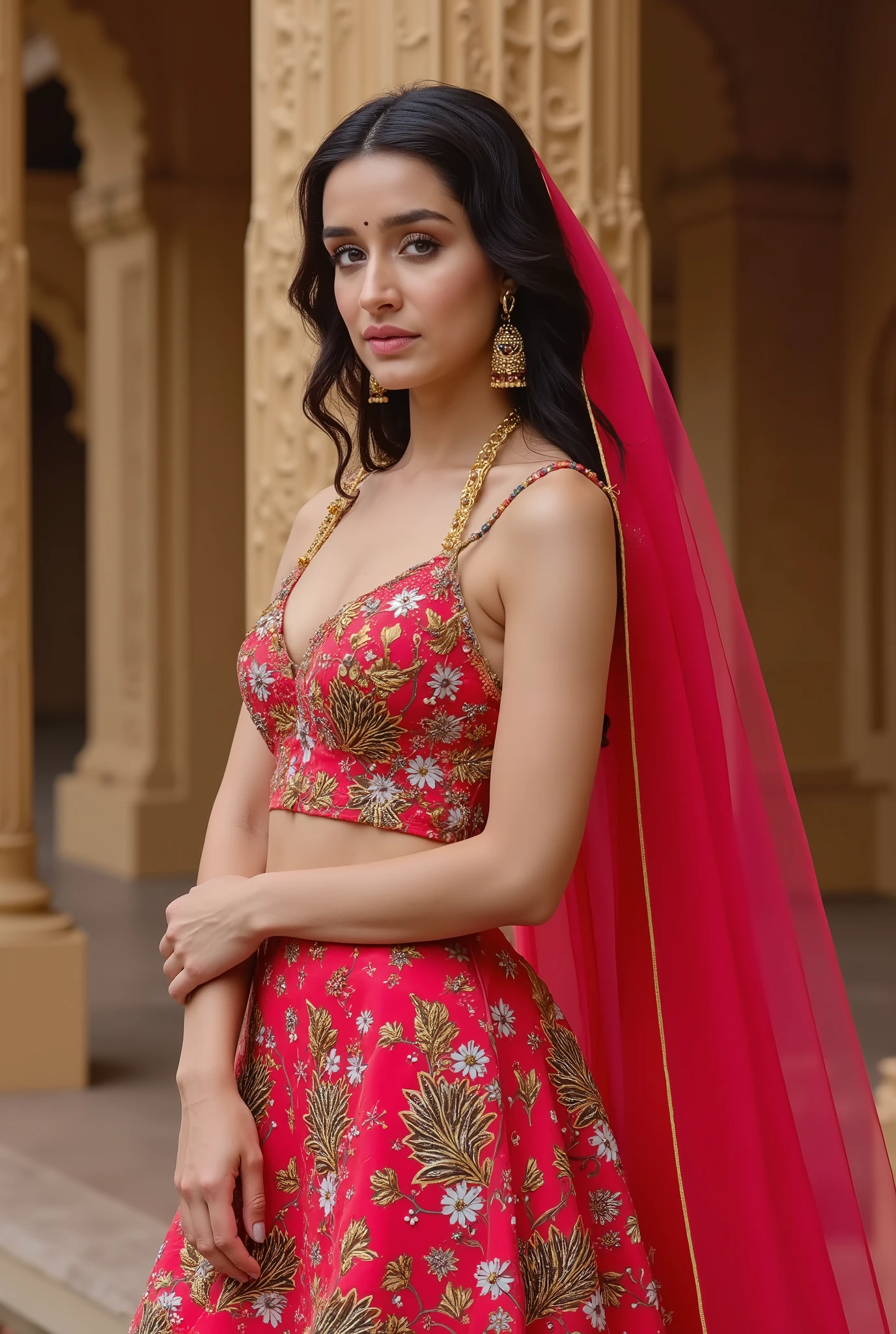 Try lehenga choli, full body 