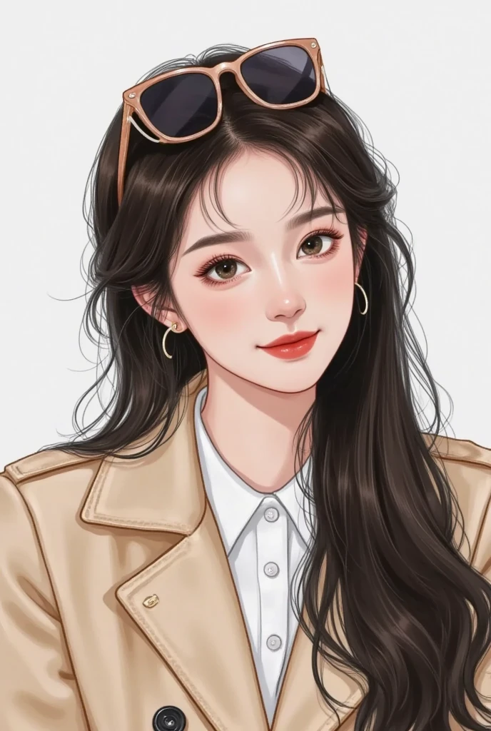  A picture of a woman with long hair wearing a jacket,   High-quality fan art  ,   Portrait of a black fan Yoshihide   , Bowart style  ,  realistic and cute girl painting , Portrait of a Korean actress ,   high quality portrait,    hand-drawn cartoon art style,   is trending on artstrations  ,   beautiful painting style  , 可爱的数字艺术,   High Quality Color Sketch  ,   cartoon style  