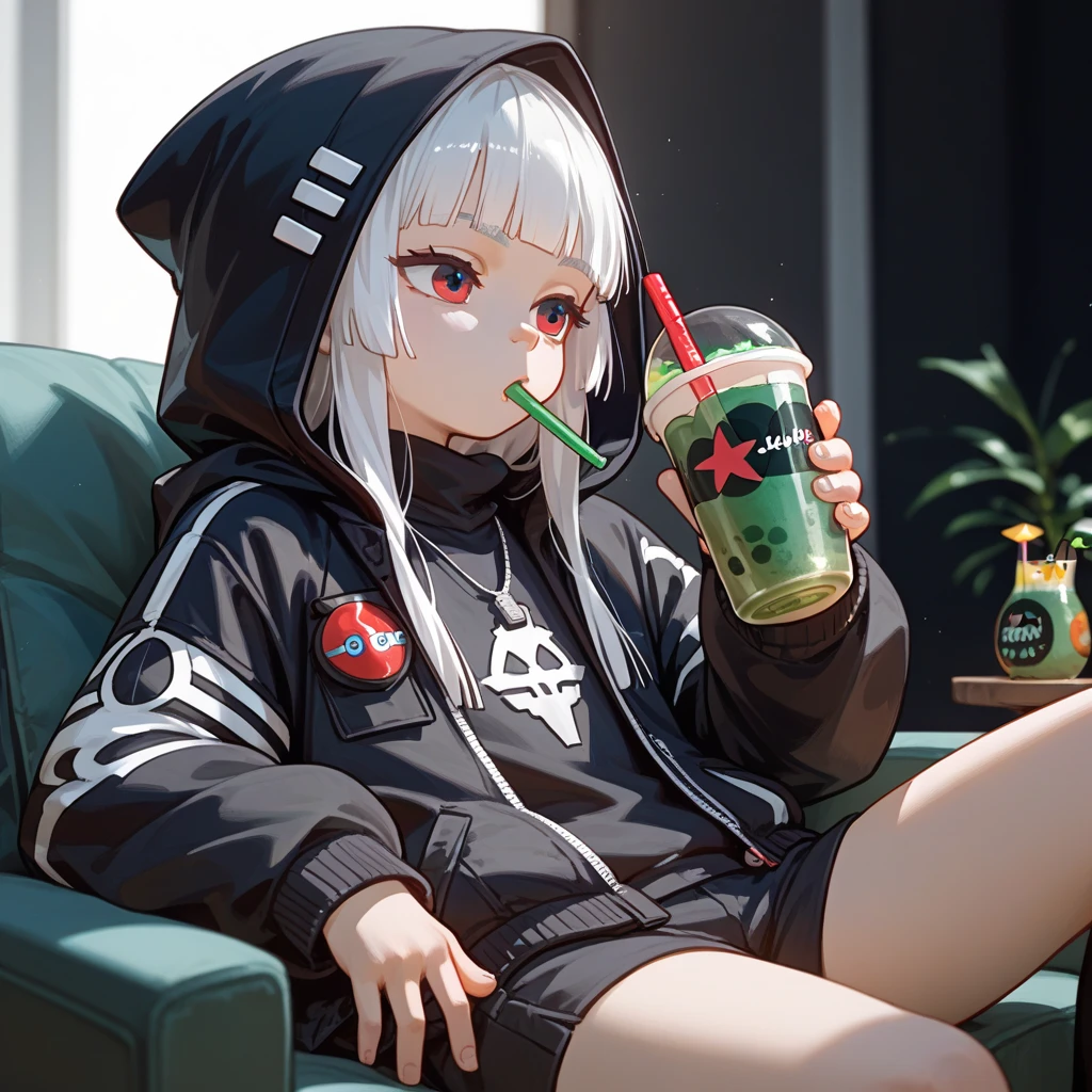 girl,Smoking a cigarette,Have an energy drink