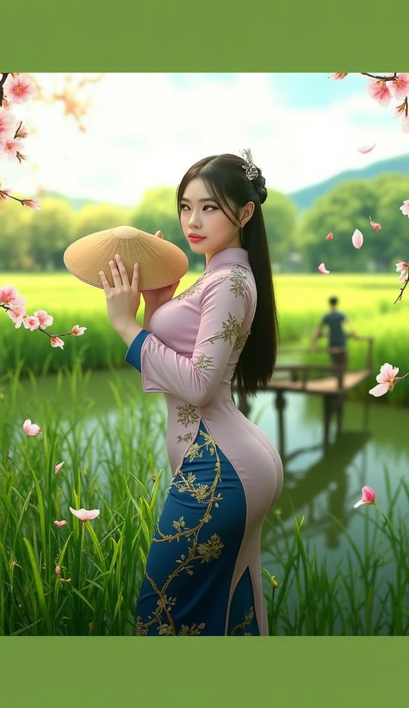 The image of a Qing Dynasty Empress with her bare buttocks visible. The background is the stone paving outside a Chinese palace during the Qing Dynasty. Only her large buttocks are sticking out. She is either wearing underwear or not. Her protruding buttocks are floating up in the air.
Her hair is decorated with a large flower ornament and a large crown.
The back of the hair is tied up and up. Erotic Woman
