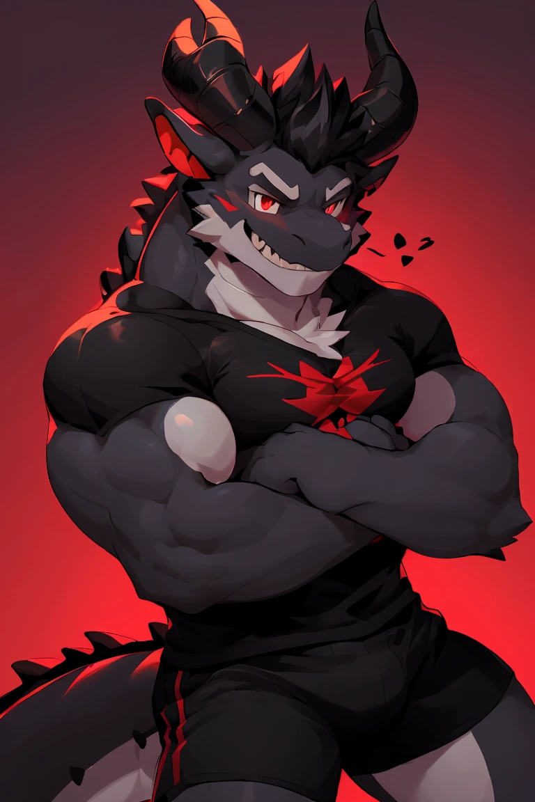 man male demon,red muscular arm